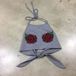 MeYouVersusLife Rose Halter Crop Top
